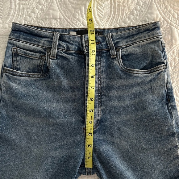 KUT from the Kloth Rosa High-Rise Ankle Straight Medium Wash Raw Hem Denim - Picture 9 of 10